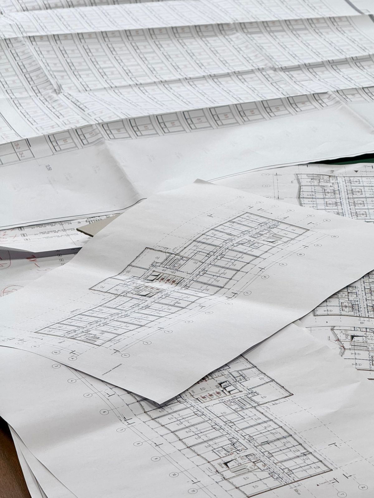 Printed architectural plans